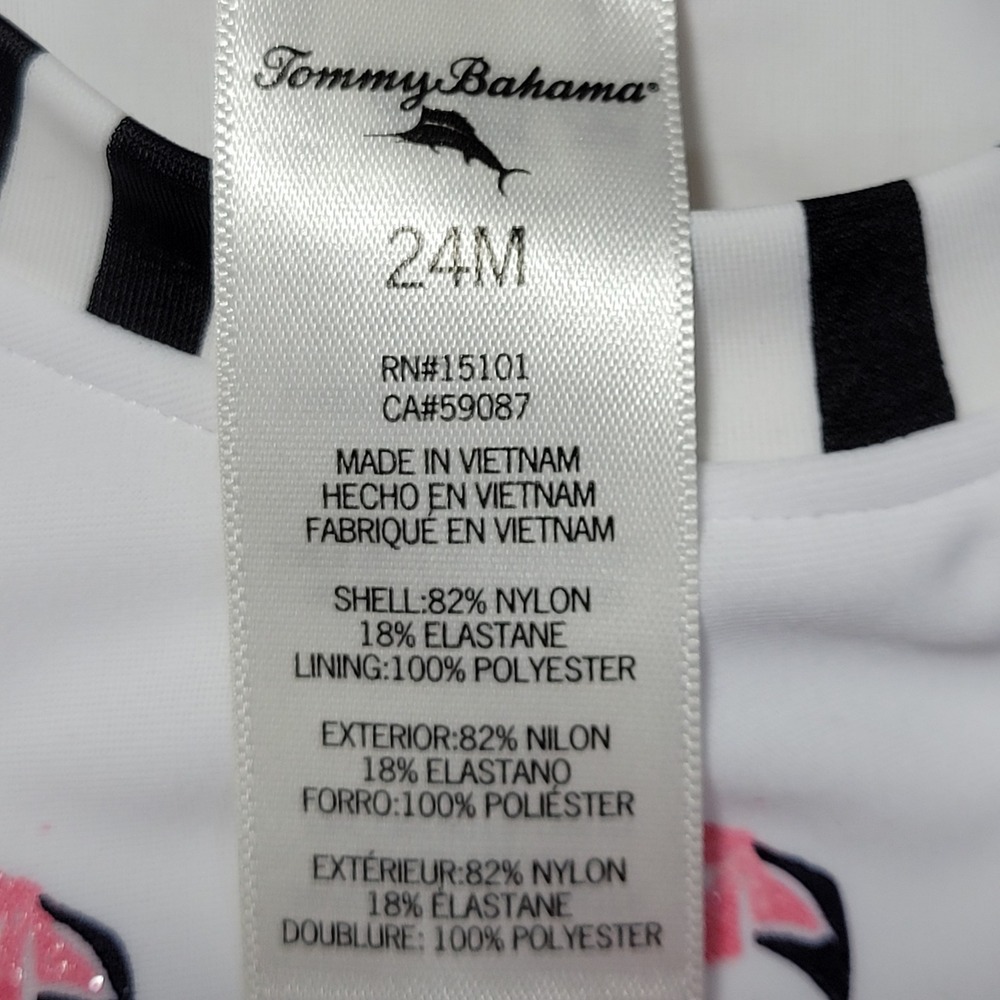 Tommy Bahama Swimsuit Girls 24 months Shirt Bikini Bottom‎ Flamingo UPF 50 Kids - Picture 10 of 12